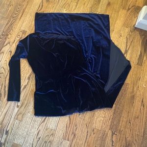 Navy blue velvet dress